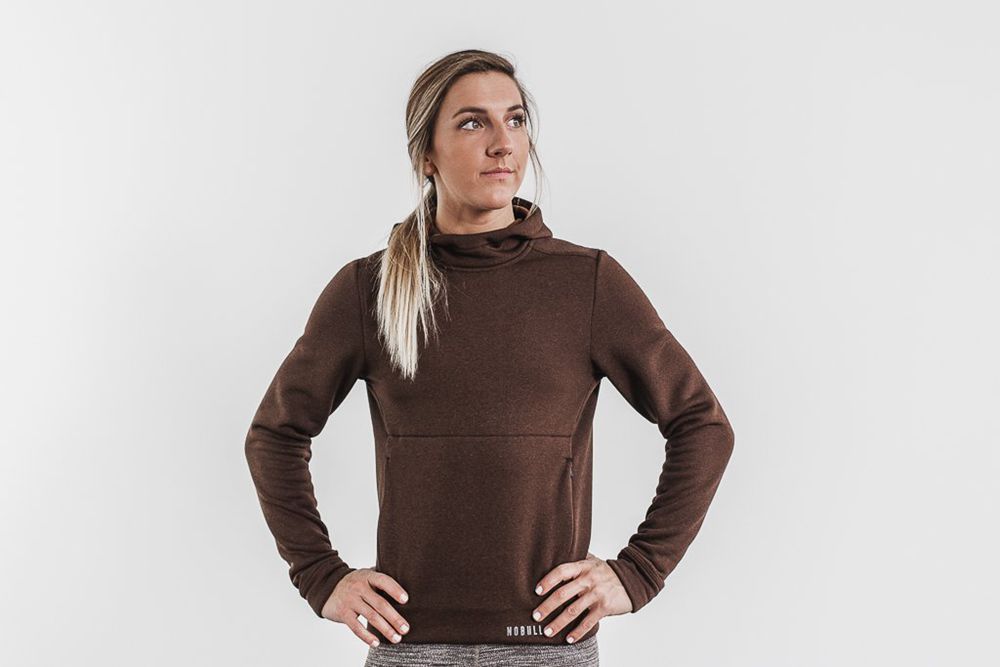 NOBULL Women's Performance Pullover Hoodie - Mocha - Ireland (3654TQFYV)